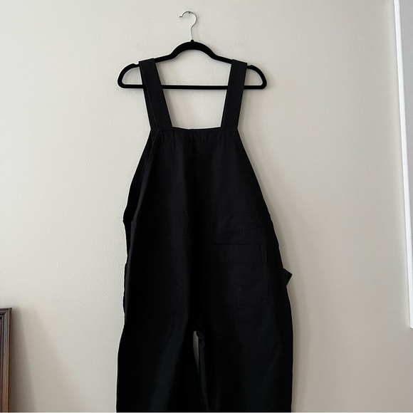 COS Barrel-Leg Cotton Dungarees in Black - Picture 7 of 9